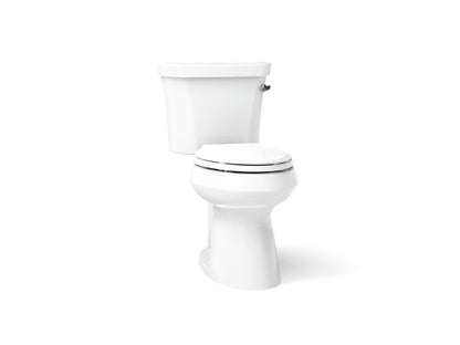 KOHLER K-76301-RA Highline ComForteeight Two-piece elongated 1.28 gpf chair height toilet with right-hand trip lever, white