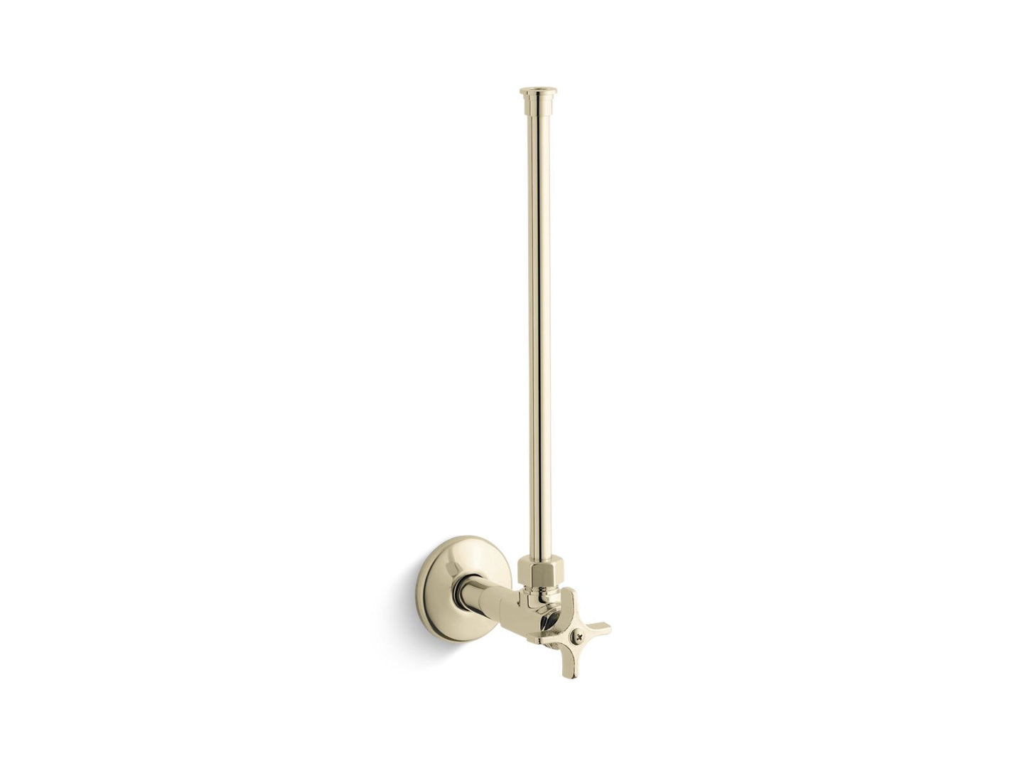 KOHLER K-7638 1/2" NPT angle supply with stop with cross handle and annealed vertical tube, vibrant french gold