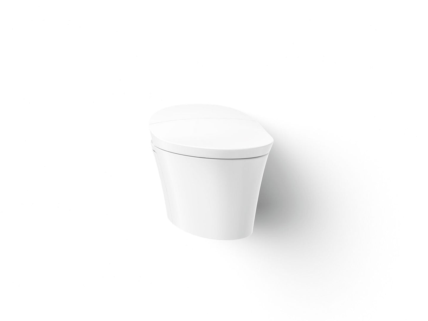 KOHLER K-76395 Veil Wall-hung compact elongated smart toilet bowl, dual-flush