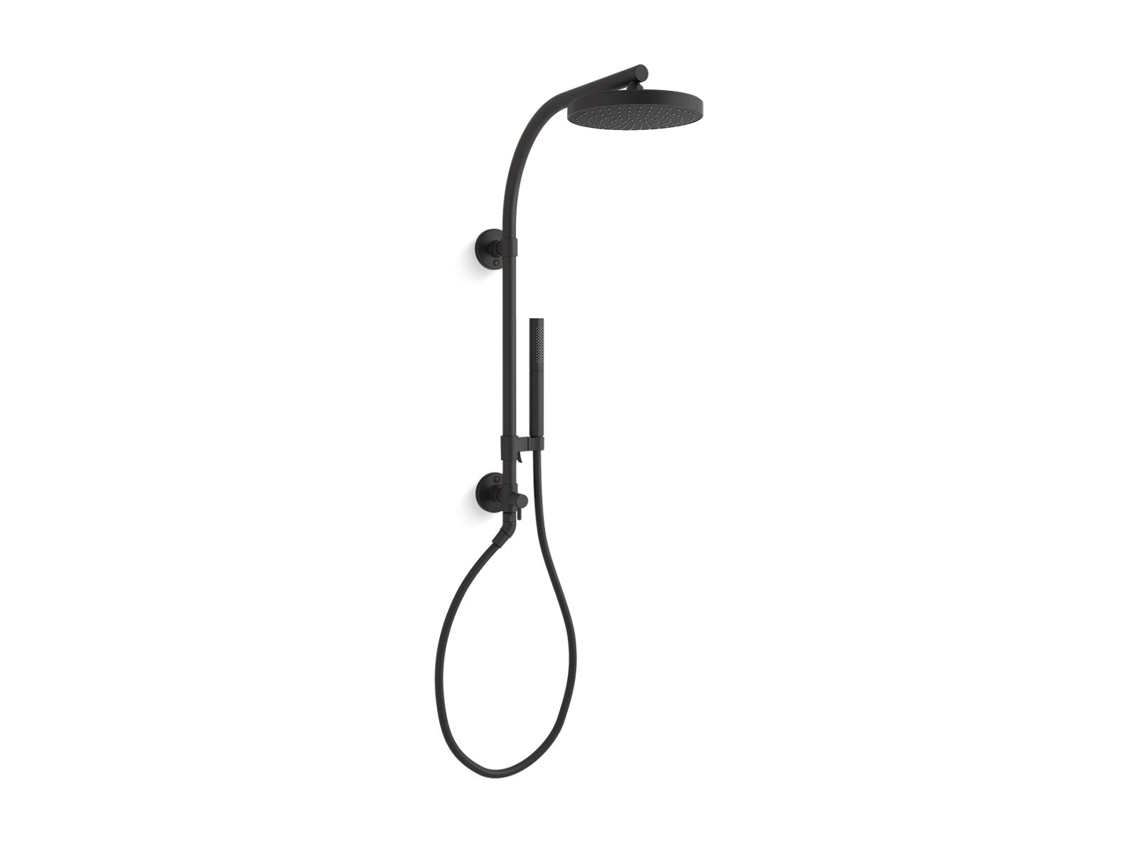 KOHLER K-76474 HydroRail-R Awaken Shift Ellipse Arch shower column kit with rainhead and 2.0 gpm handshower, matte black