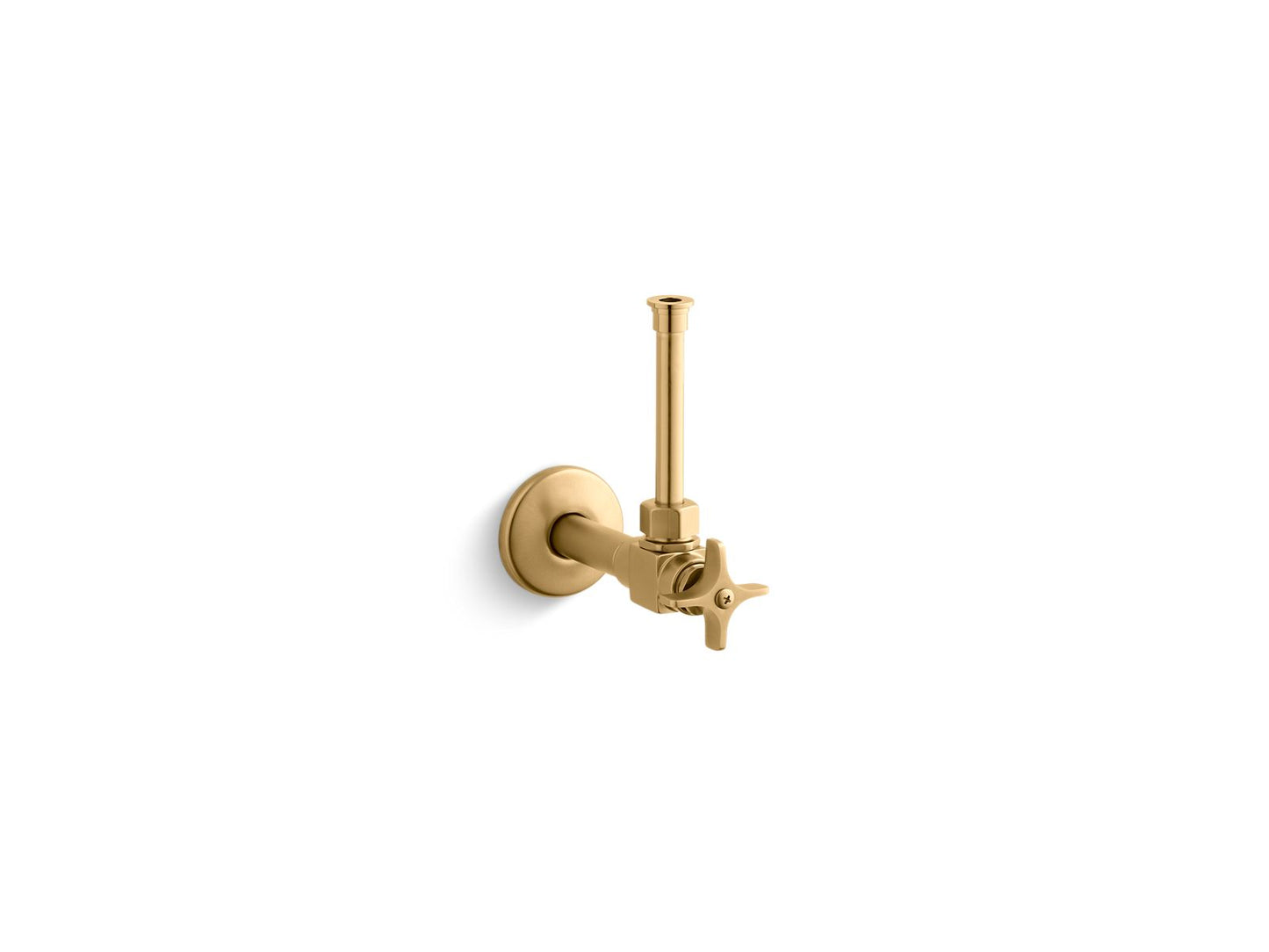 KOHLER 1/2" angle supply with stop, cross handle and rigid vertical tube