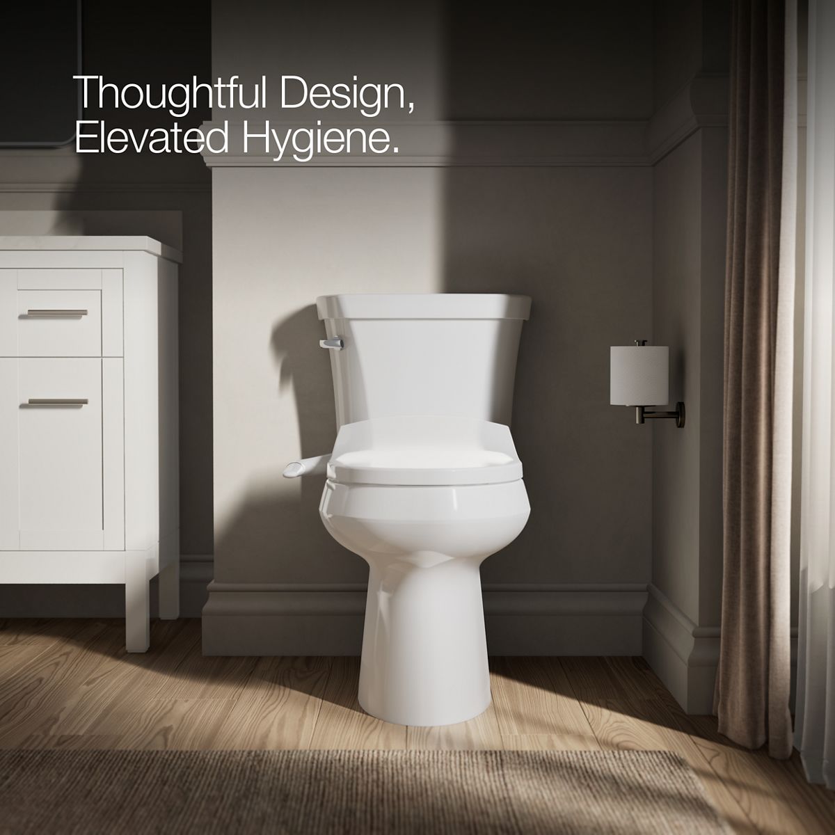 KOHLER K-76923 PureWash M250 Quiet-Close round-front toilet seat with antimicrobial agent