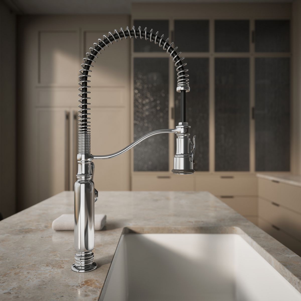 KOHLER K-77515 Tournant Semi-professional kitchen sink faucet with three-function sprayhead