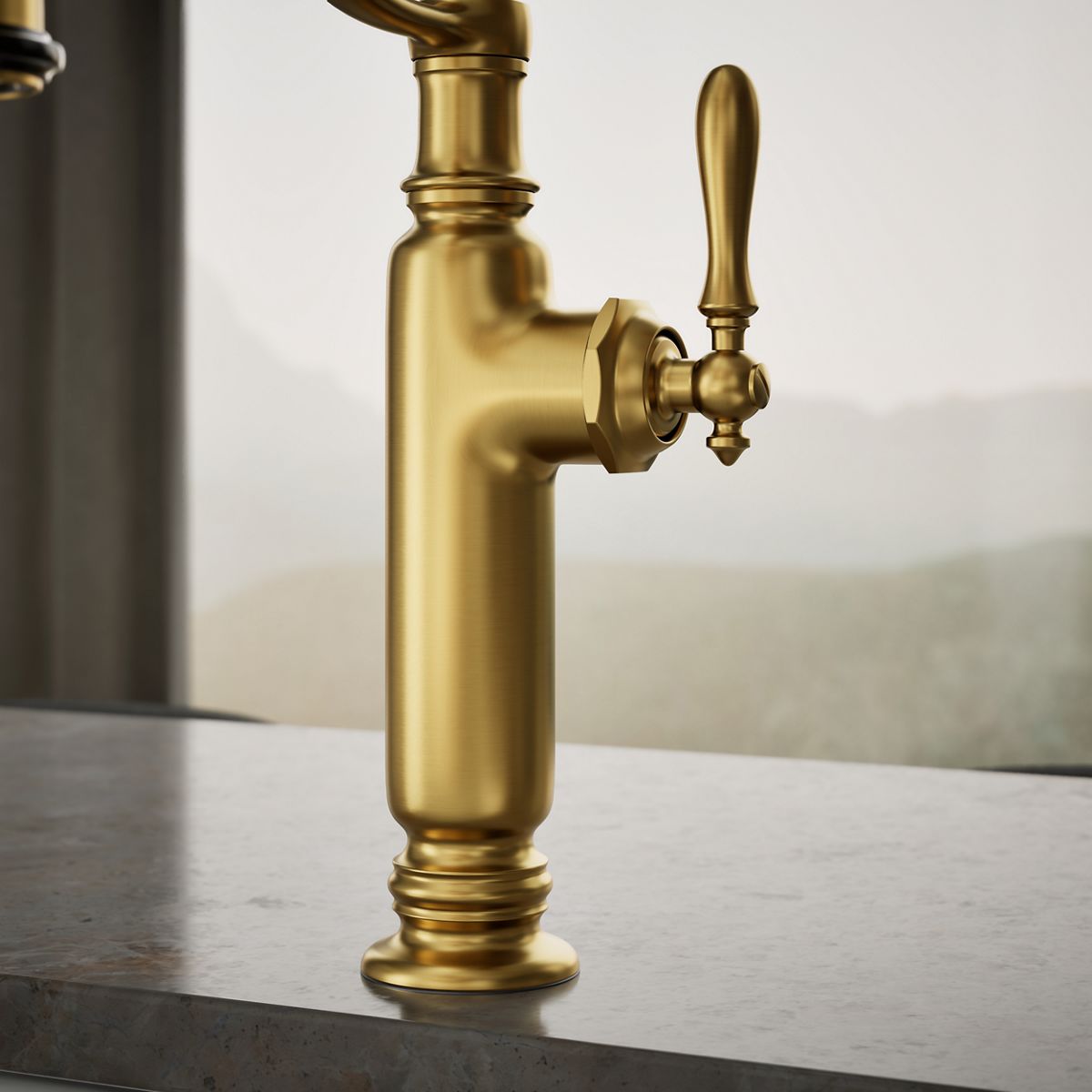 KOHLER K-77515 Tournant Semi-professional kitchen sink faucet with three-function sprayhead