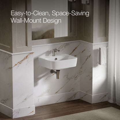 KOHLER K-77767-1 ModernLife 21-3/4" rectangular wall-mount bathroom sink