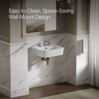 KOHLER K-77767-8 ModernLife 21-3/4" rectangular wall-mount bathroom sink