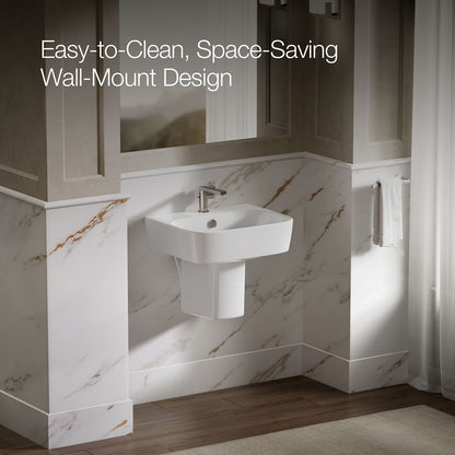 KOHLER K-77768-1 ModernLife wall-mount bathroom sink in White