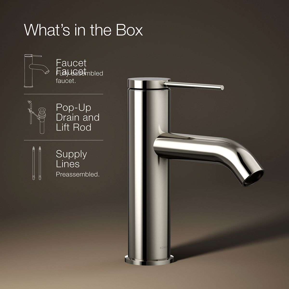 KOHLER Components Single-handle bathroom sink faucet, 1.2 gpm