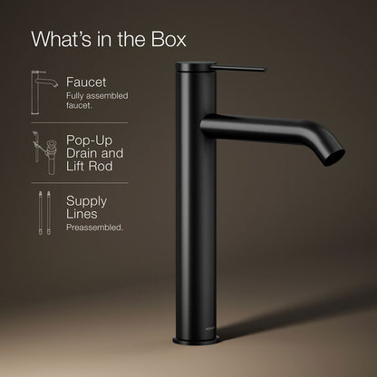 KOHLER Components Tall single-handle bathroom sink faucet, 1.2 gpm