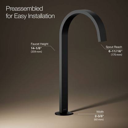 KOHLER Components Bathroom sink faucet spout with Ribbon design, 1.2 gpm