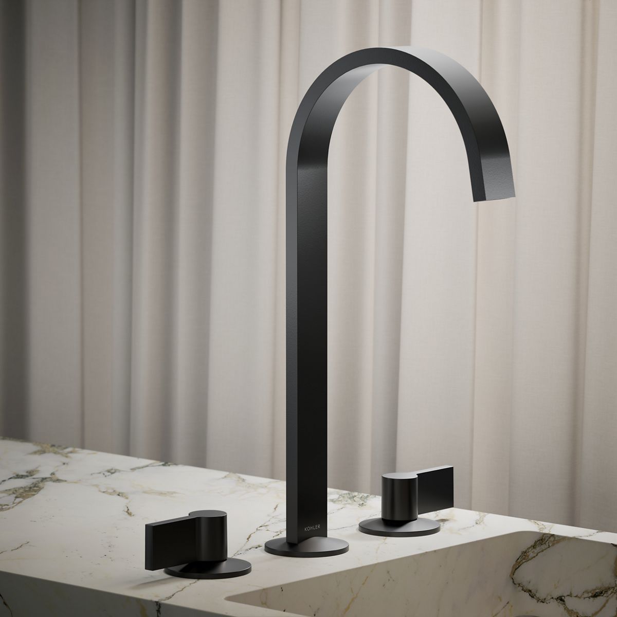 KOHLER Components Bathroom sink faucet spout with Ribbon design, 1.2 gpm
