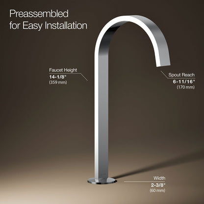 KOHLER Components Bathroom sink faucet spout with Ribbon design, 1.2 gpm
