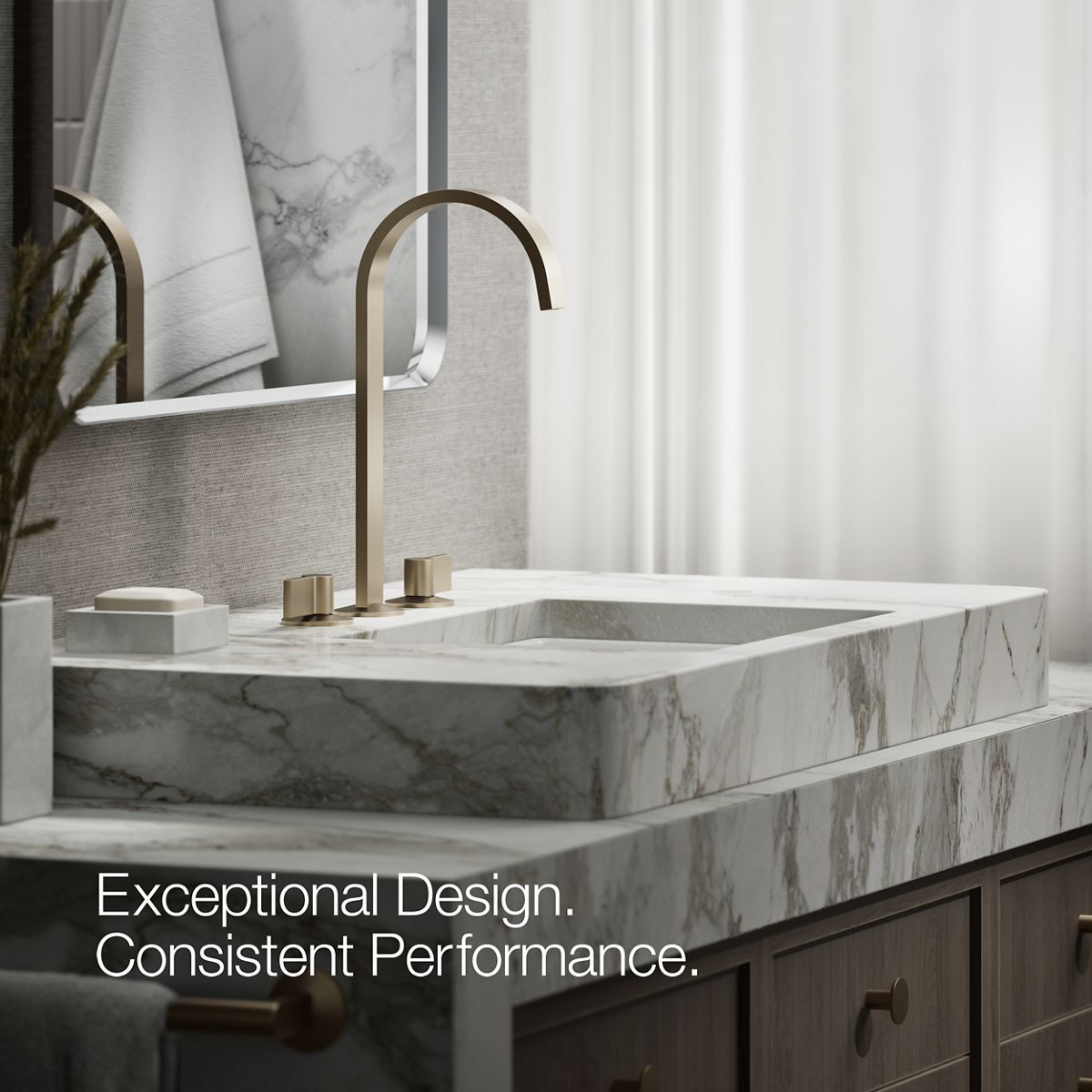 KOHLER Components Bathroom sink faucet spout with Ribbon design, 1.2 gpm