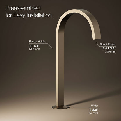 KOHLER Components Bathroom sink faucet spout with Ribbon design, 1.2 gpm
