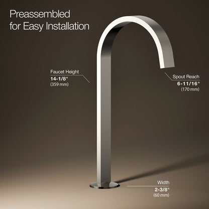 KOHLER Components Bathroom sink faucet spout with Ribbon design, 1.2 gpm
