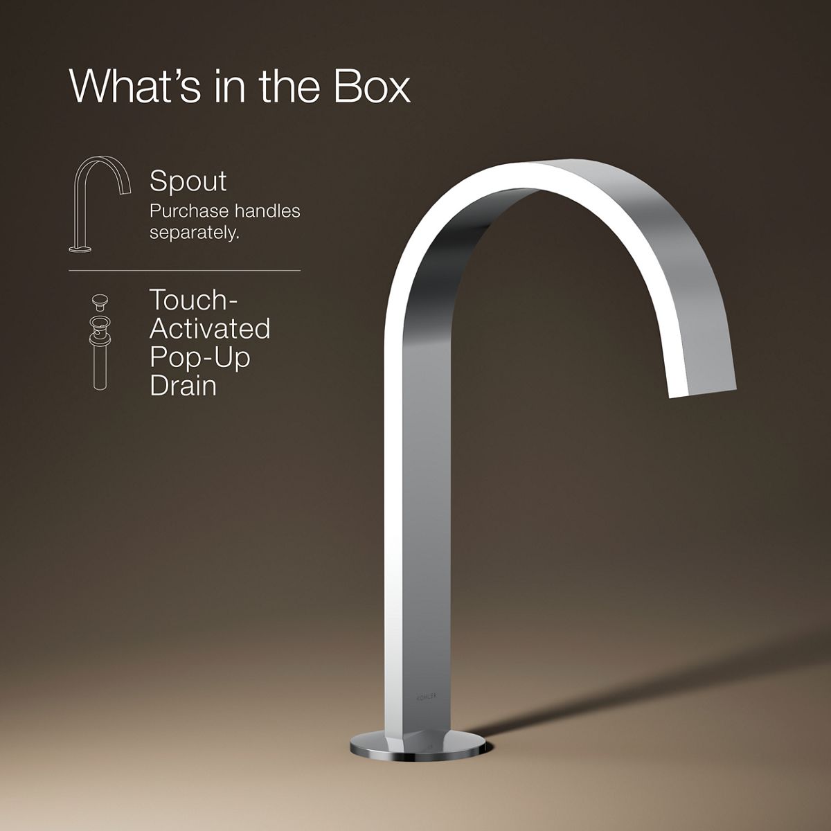 KOHLER Components Bathroom sink faucet spout with Ribbon design, 1.2 gpm