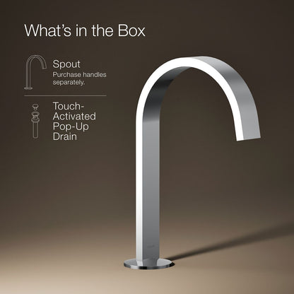 KOHLER Components Bathroom sink faucet spout with Ribbon design, 1.2 gpm