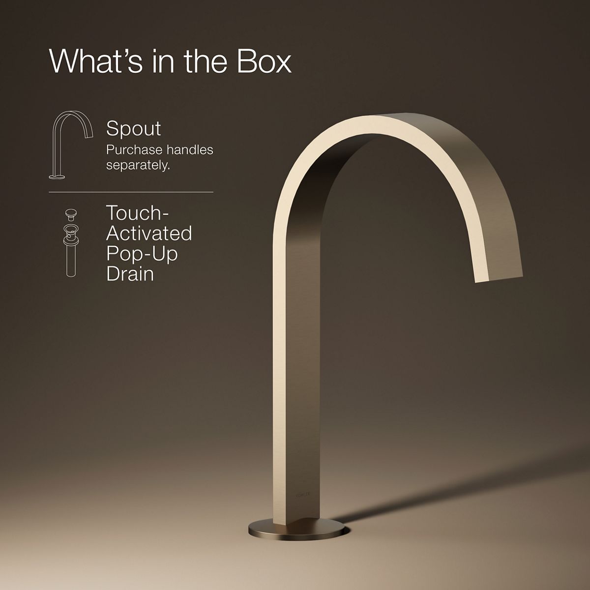 KOHLER Components Bathroom sink faucet spout with Ribbon design, 1.2 gpm