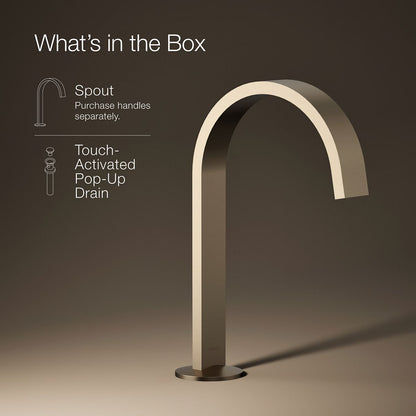 KOHLER Components Bathroom sink faucet spout with Ribbon design, 1.2 gpm