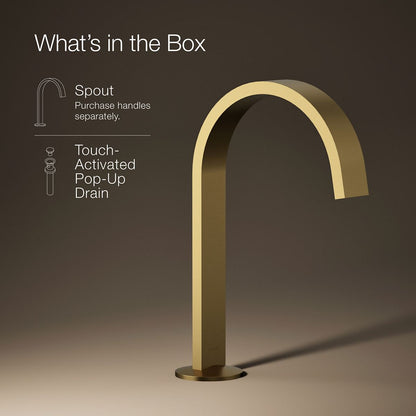 KOHLER Components Bathroom sink faucet spout with Ribbon design, 1.2 gpm