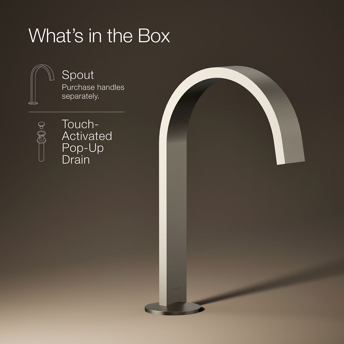 KOHLER Components Bathroom sink faucet spout with Ribbon design, 1.2 gpm