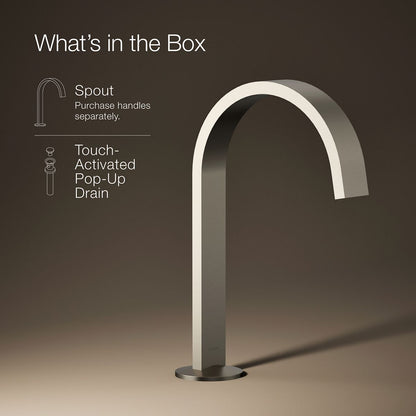 KOHLER Components Bathroom sink faucet spout with Ribbon design, 1.2 gpm