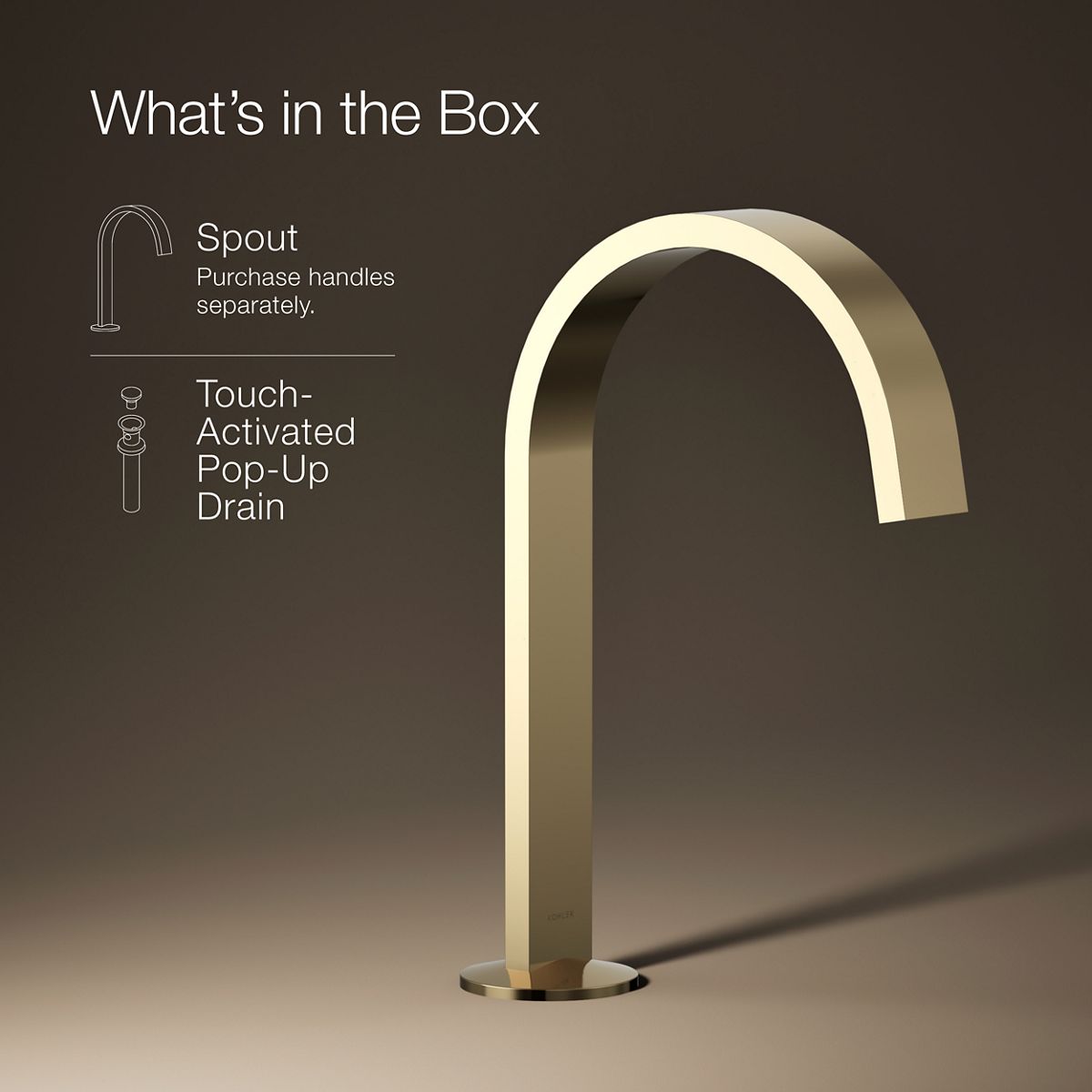 KOHLER Components Bathroom sink faucet spout with Ribbon design, 1.2 gpm