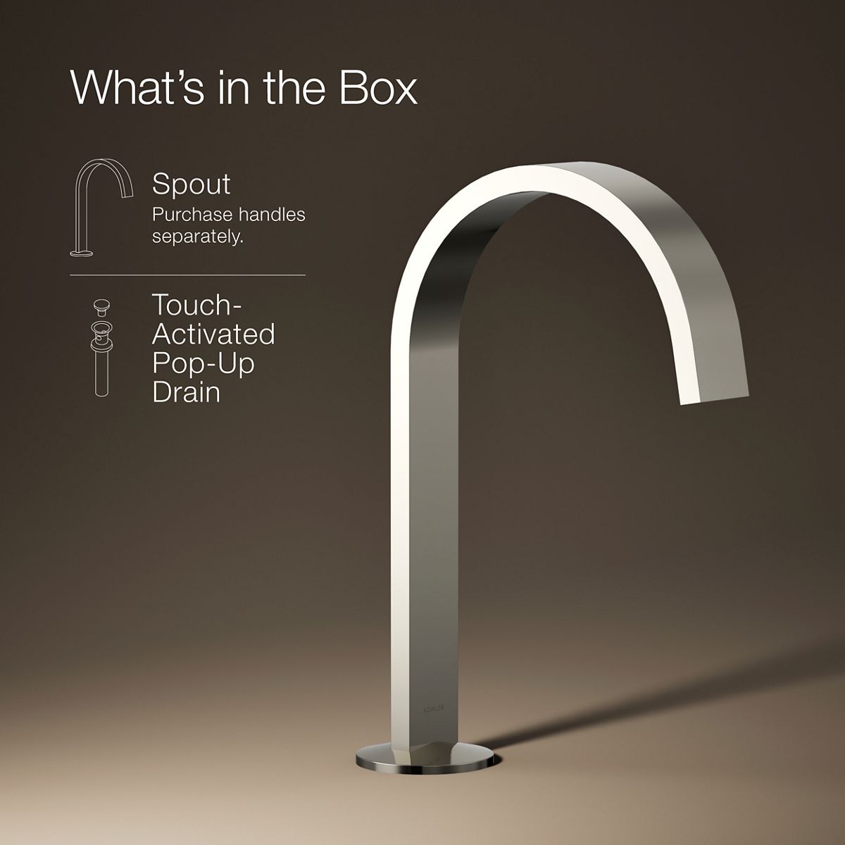 KOHLER Components Bathroom sink faucet spout with Ribbon design, 1.2 gpm