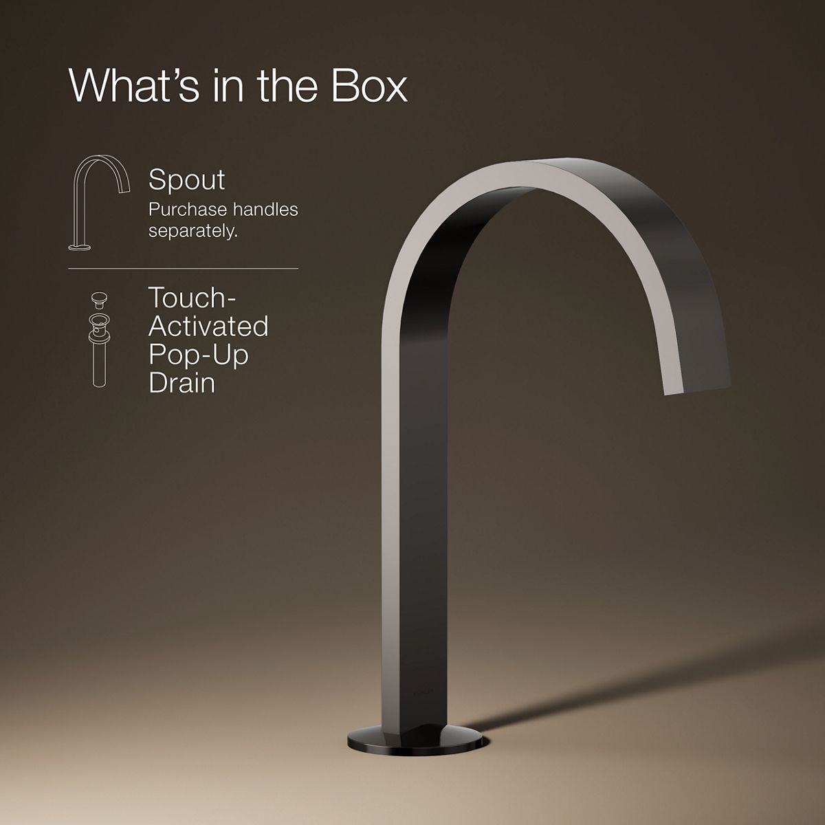 KOHLER Components Bathroom sink faucet spout with Ribbon design, 1.2 gpm
