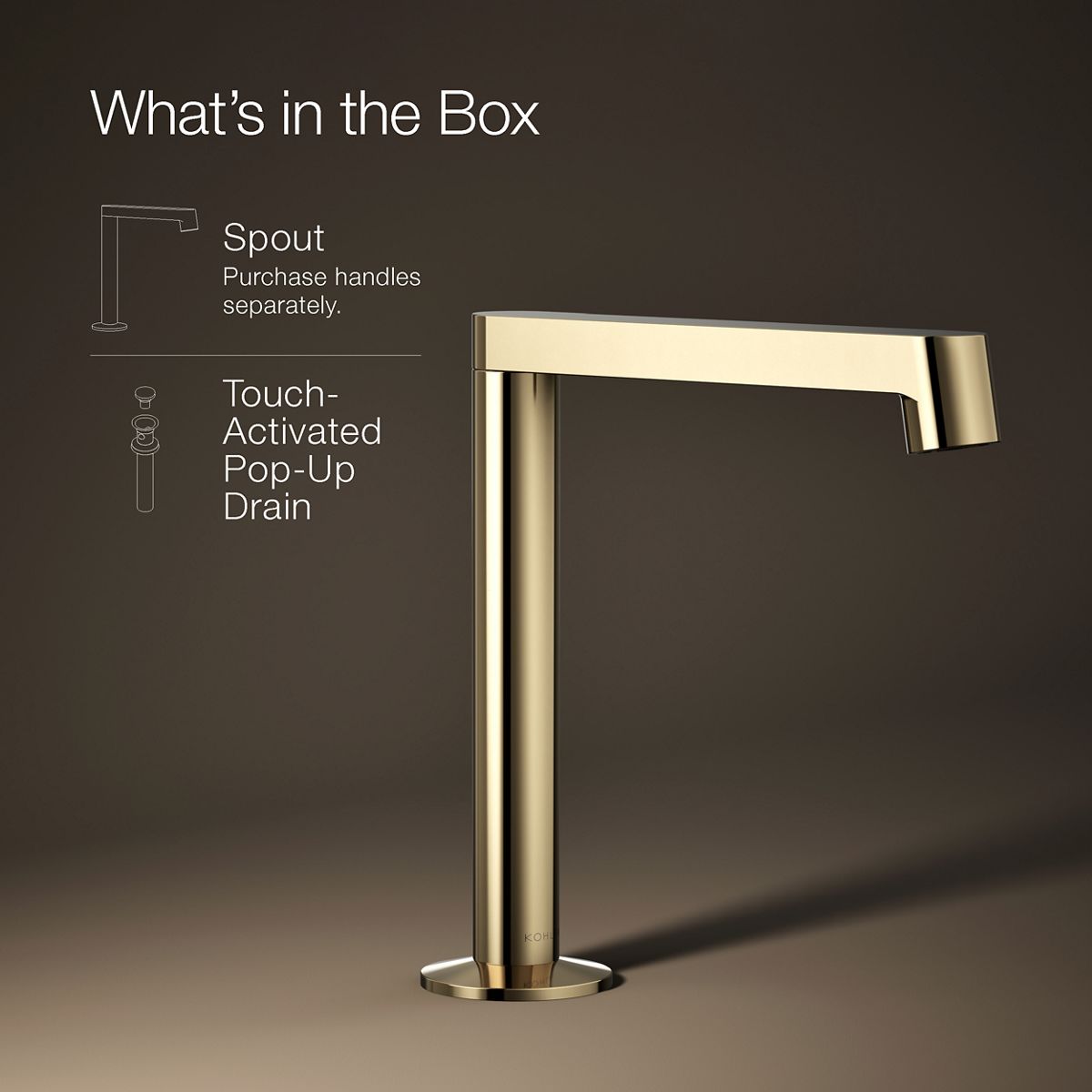 KOHLER Components Bathroom sink faucet spout with Row design, 1.2 gpm