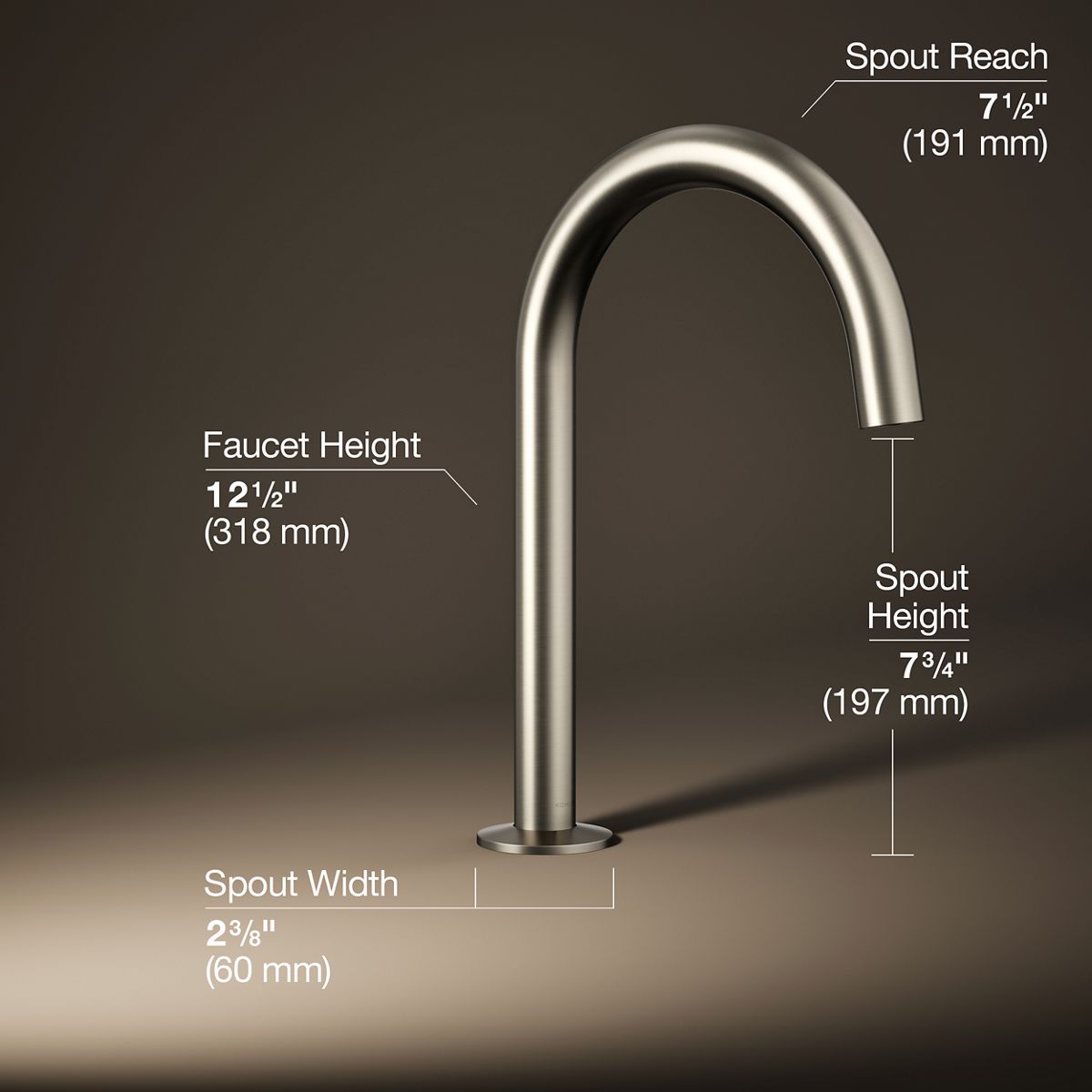 KOHLER Components Deck-mount bath spout with Tube design