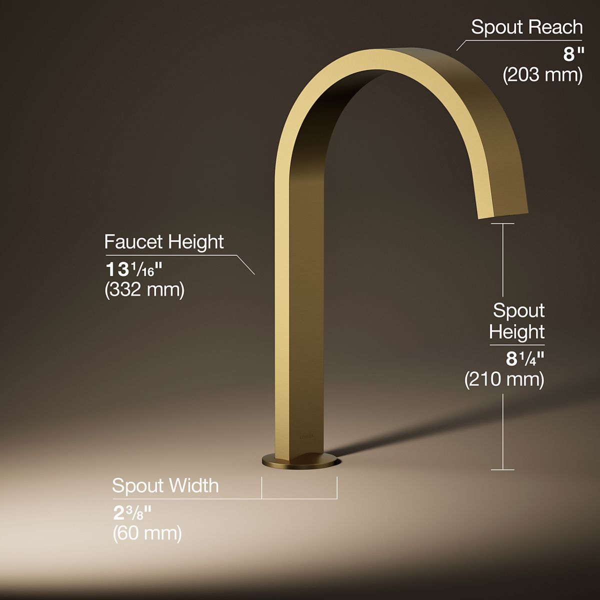 KOHLER Components Deck-mount bath spout with Ribbon design