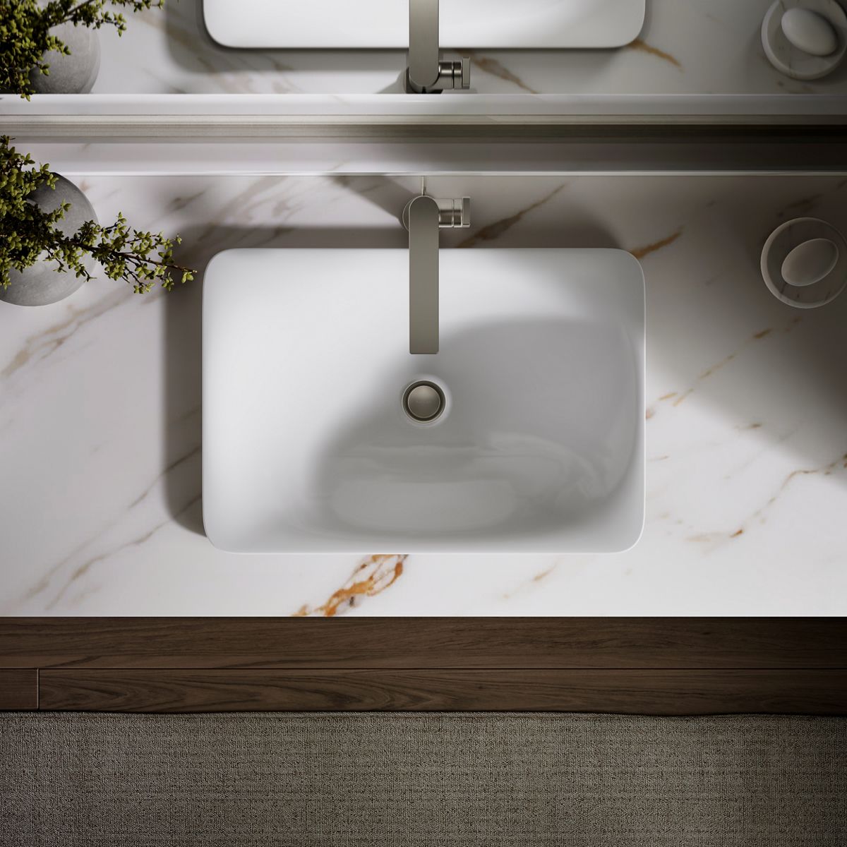 KOHLER K-7799 Carillon 21-1/4" rectangular drop-in bathroom sink, no overflow