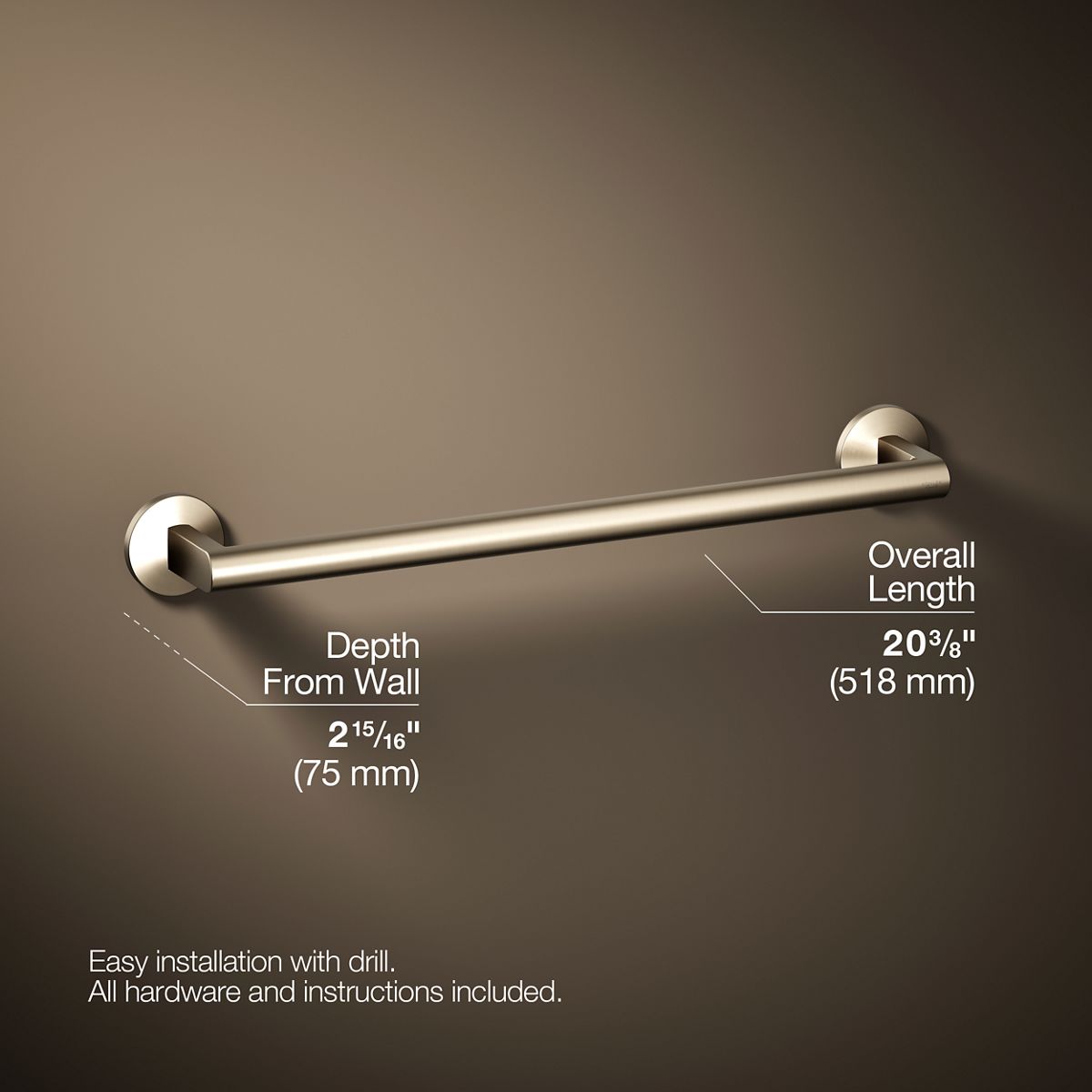 KOHLER Components 18" towel bar