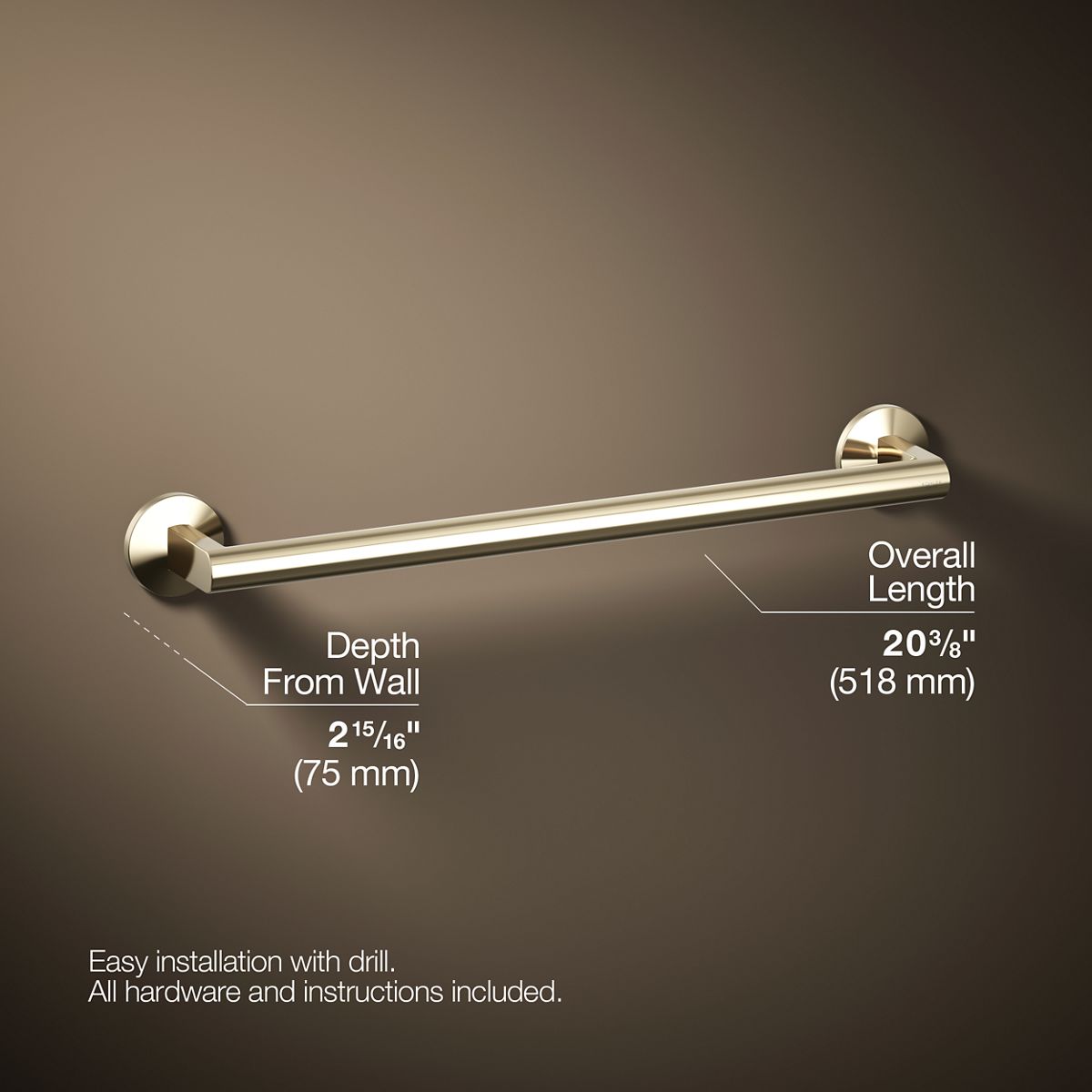 KOHLER Components 18" towel bar