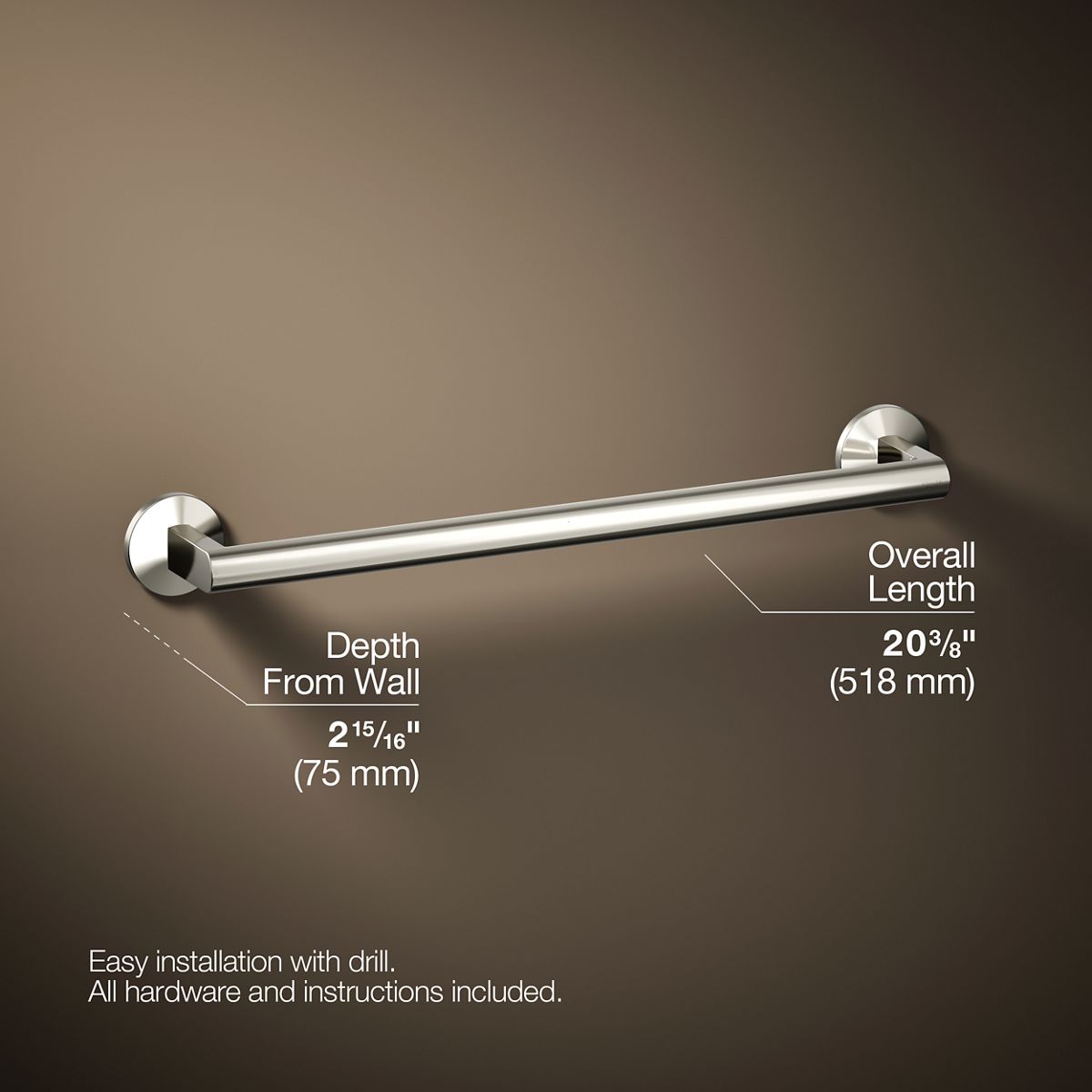 KOHLER Components 18" towel bar