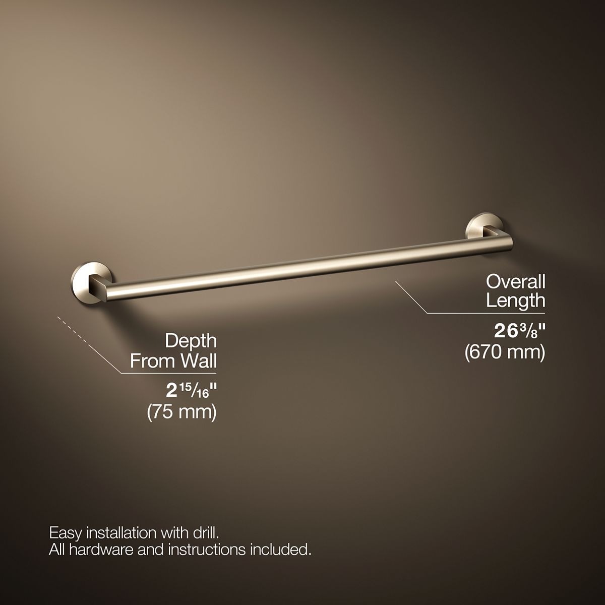KOHLER Components 24" towel bar