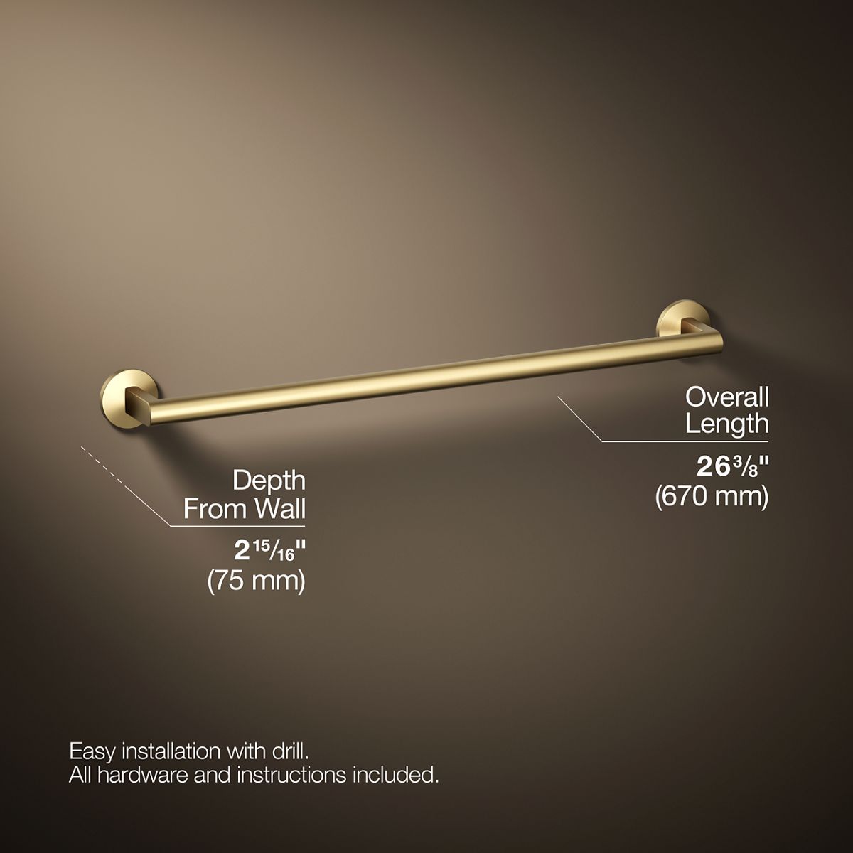KOHLER Components 24" towel bar