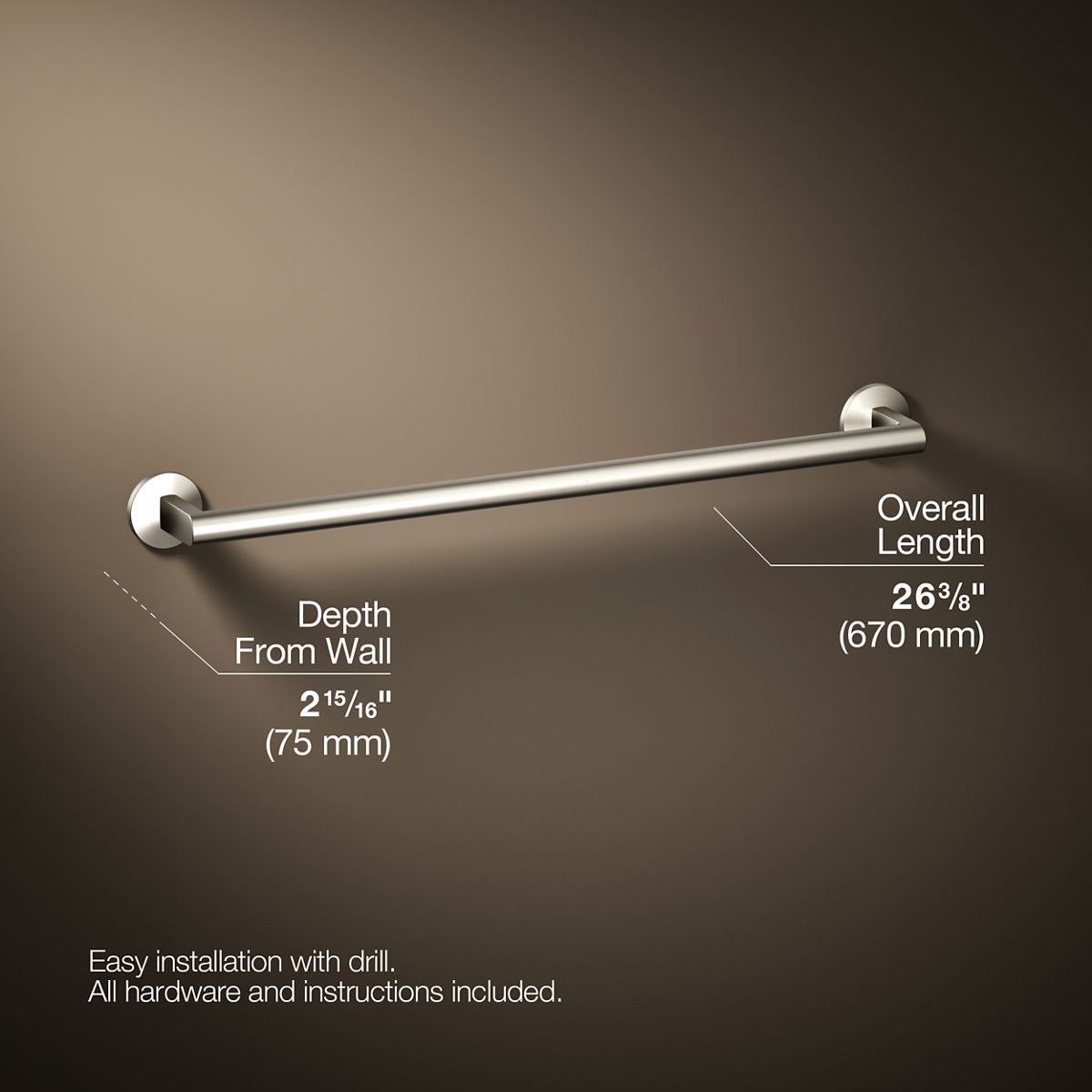KOHLER Components 24" towel bar