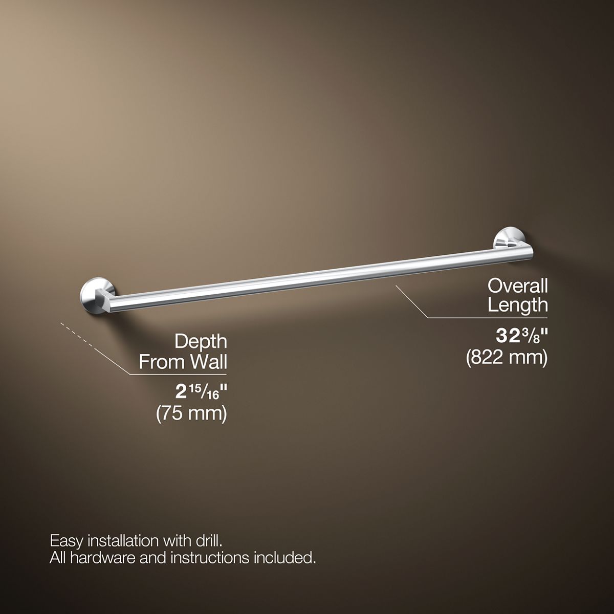 KOHLER Components 30" towel bar