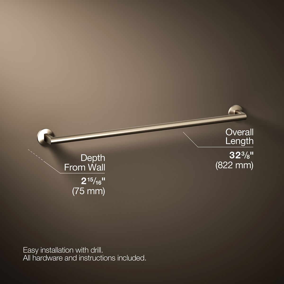 KOHLER Components 30" towel bar