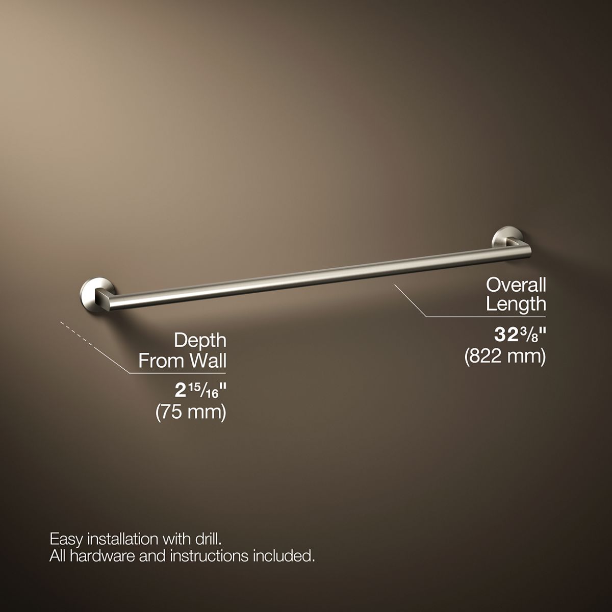 KOHLER Components 30" towel bar