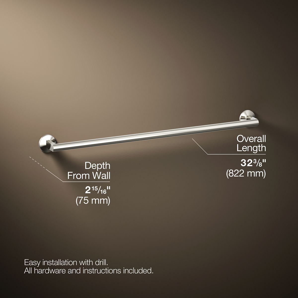 KOHLER Components 30" towel bar