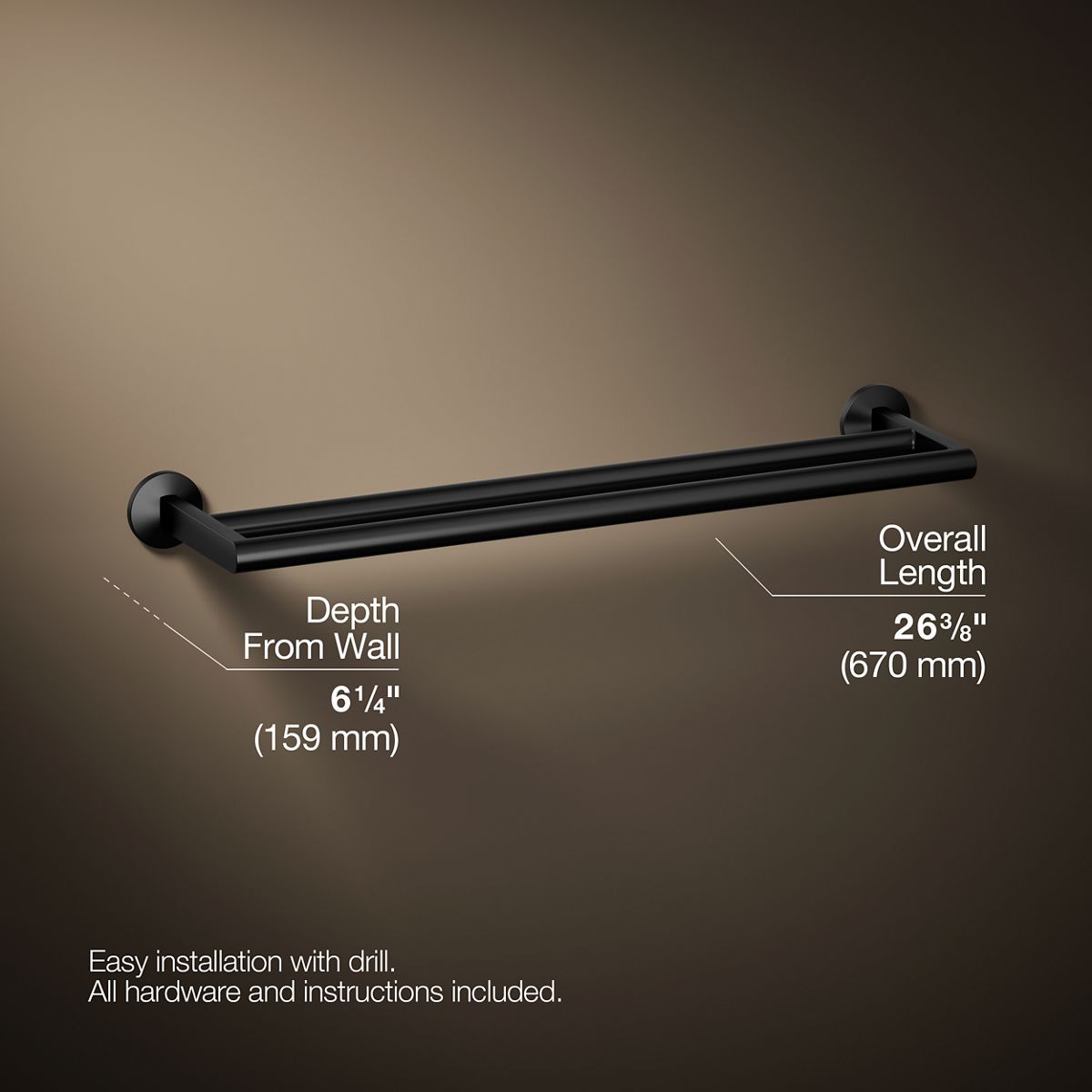 KOHLER Components Double towel bar