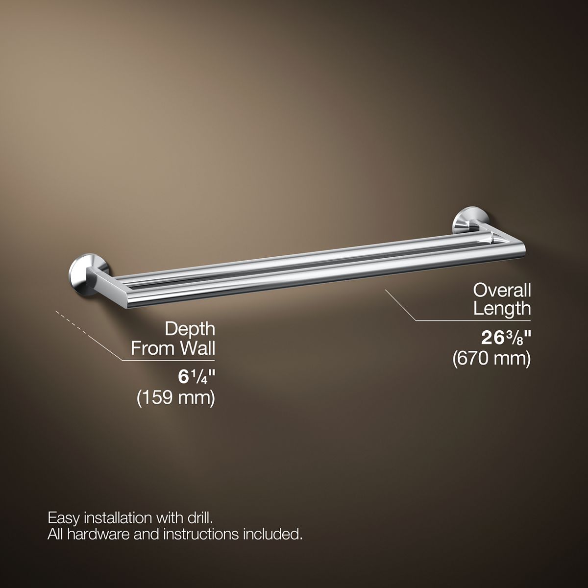 KOHLER Components Double towel bar