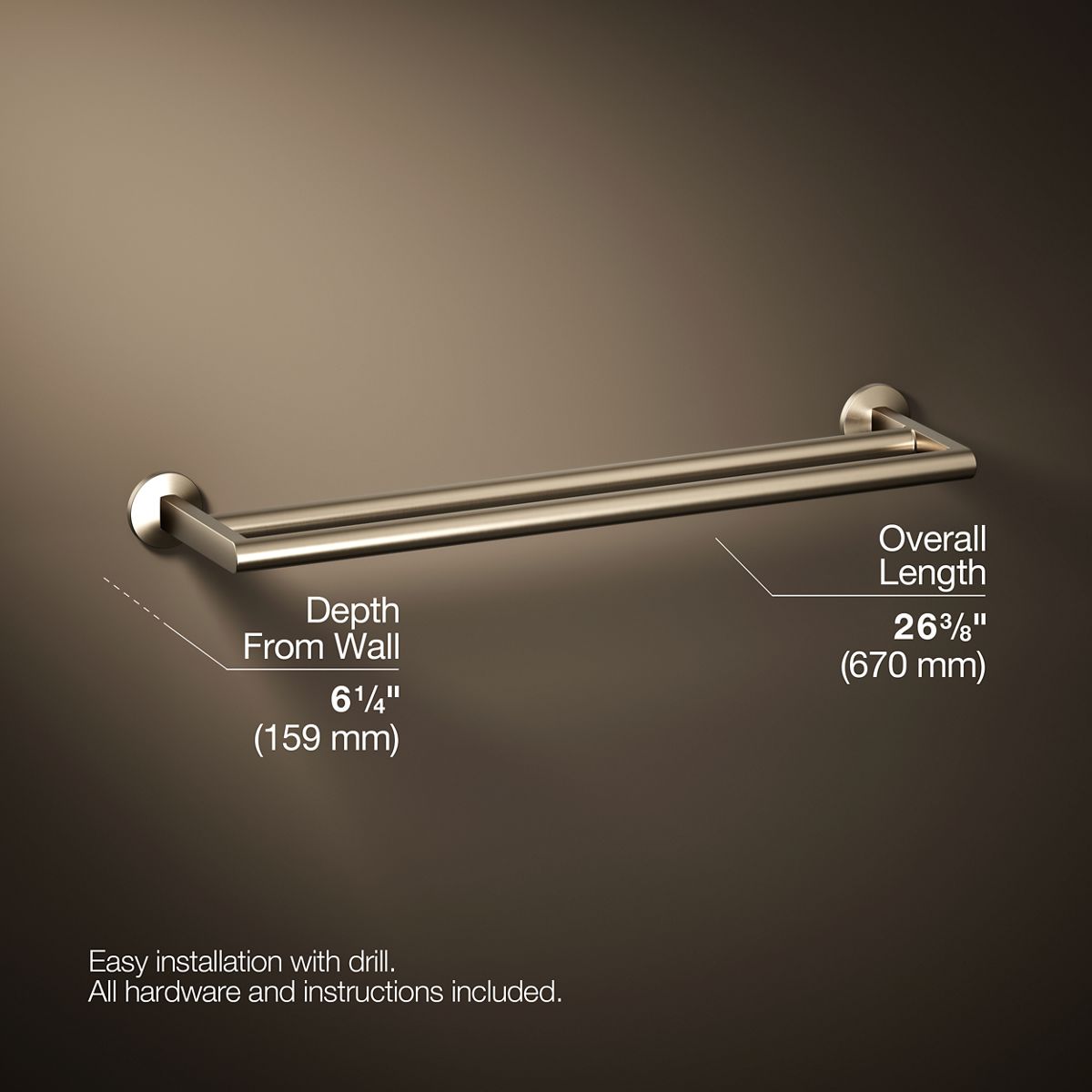 KOHLER Components Double towel bar
