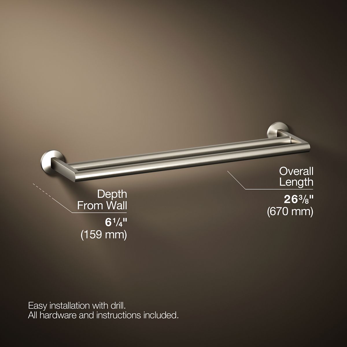 KOHLER Components Double towel bar