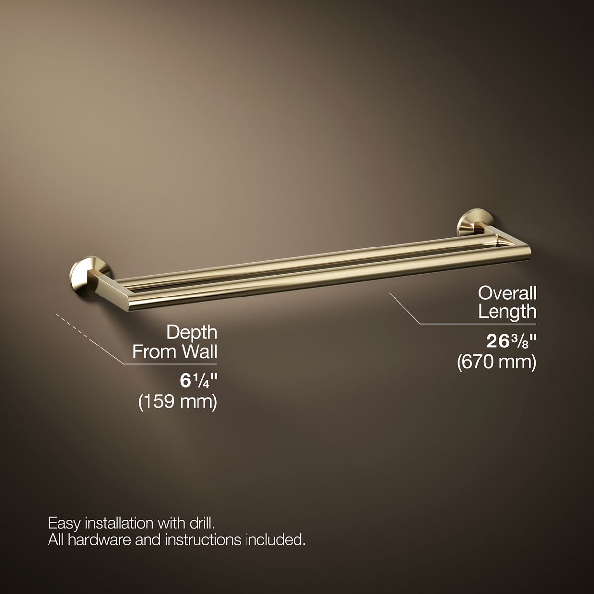 KOHLER Components Double towel bar