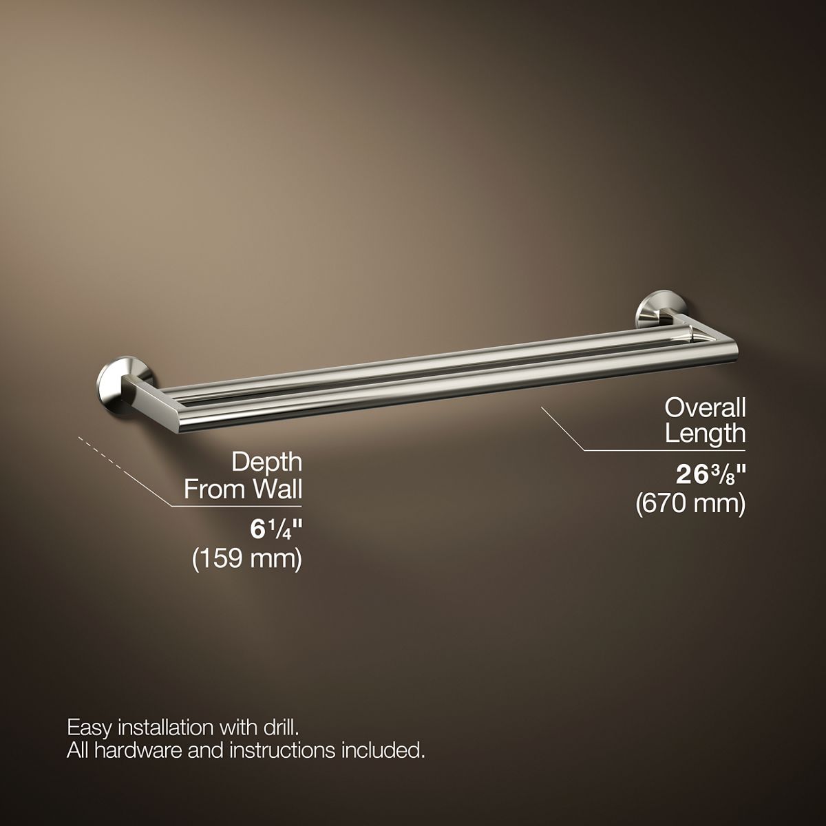 KOHLER Components Double towel bar