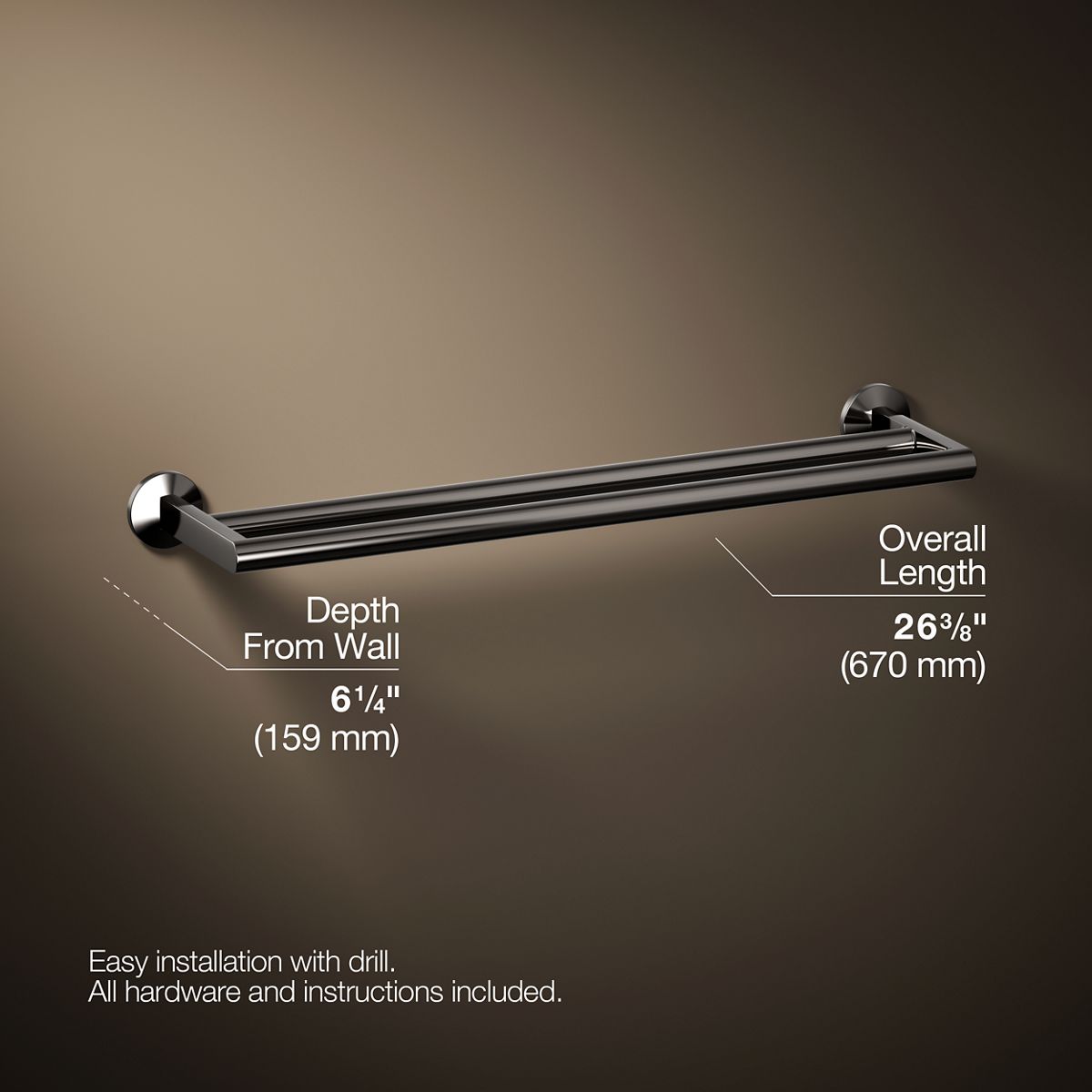 KOHLER Components Double towel bar